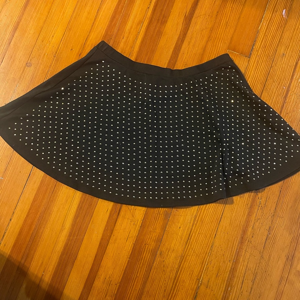 Flowy black skater skirt XL